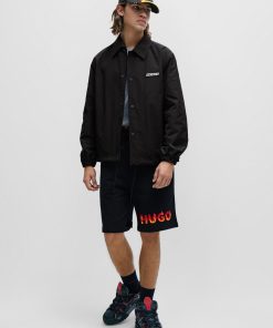 Hugo Boss Jackets and Coats-Water-repellent coach jacket with logo badge-hugoboss 2