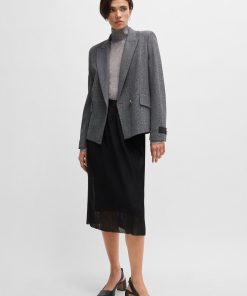 Hugo Boss Skirts-Stretch-tulle skirt with wavy plissé pleats-boss near me 2