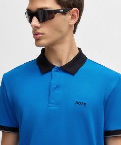 Hugo Boss Polo Shirts-Cotton-piqué polo shirt with contrast trims-hugo boss near me 2