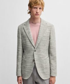 Hugo Boss Sport Coats-Slim-fit jacket in a herringbone alpaca blend-hugo by hugo boss