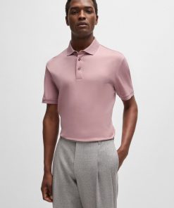 Hugo Boss Polo Shirts-Regular-fit polo shirt in mercerized Italian cotton-boss store near me