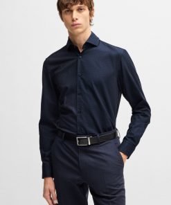 Hugo Boss Shirts-Casual-fit shirt in patterned structured cotton-boss outlet