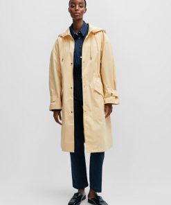 Hugo Boss Jackets and Coats-Water-repellent parka jacket in cotton twill-hugoboss