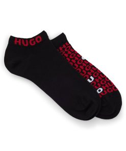 Hugo Boss Socks-Two-pack of ankle socks with logos-hugo