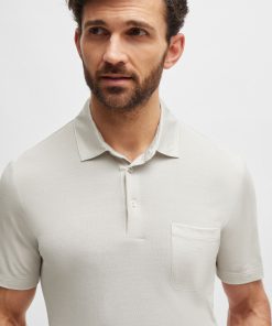 Hugo Boss Polo Shirts-Regular-fit polo shirt in silk and cotton-hugo boss sale 2