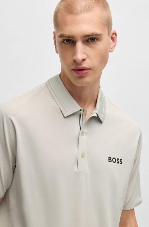 Hugo Boss Polo Shirts-BOSS x Matteo Berrettini slim-fit polo shirt with UV protection-boss near me - Image 2