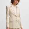 Hugo Boss Tailored Jackets-Slim-fit blazer with contrast buttons-hugo 3