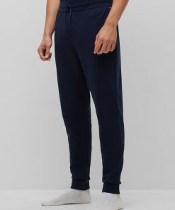 Hugo Boss Sweatshirts and Jogging Pants-Cotton-terry loungewear tracksuit bottoms with embossed logo-hugoboss