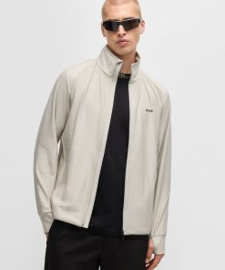 Hugo Boss Tracksuits-Zip-up sweatshirt with decorative reflective logo-boss store near me