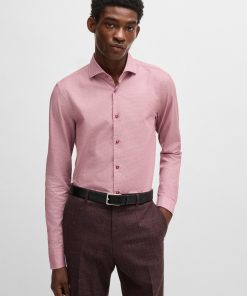 Hugo Boss Shirts-Casual-fit shirt in structured cotton with spread collar-boss store