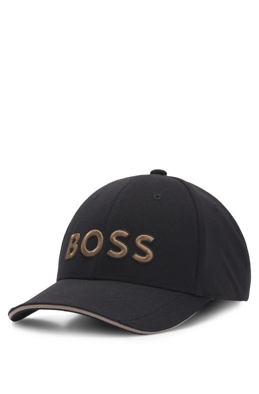 Hugo Boss-Knitted-piqué six-panel cap with embroidered logo-boss store near me