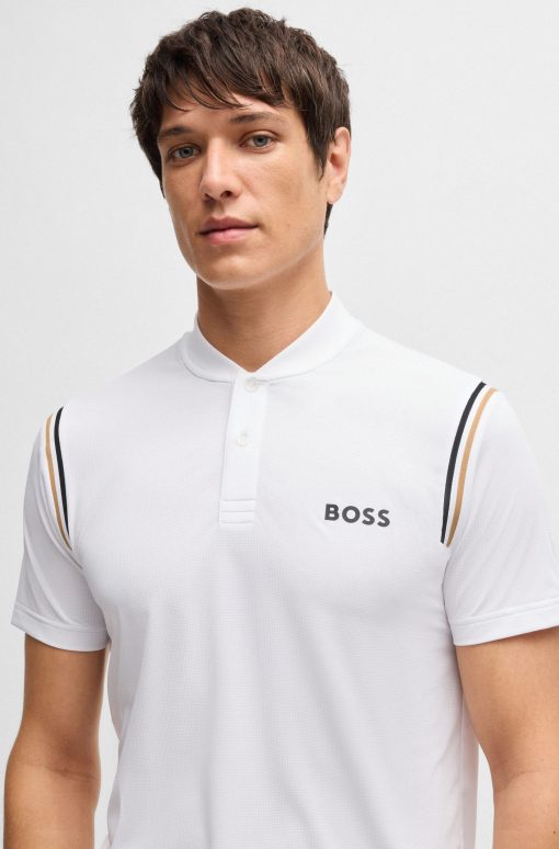 Hugo Boss Polo Shirts-BOSS x Matteo Berrettini active polo shirt with moisture control-hugo boss store near me - Image 2