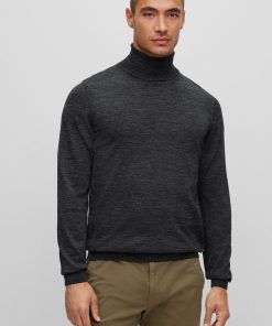 Hugo Boss Sweaters and Cardigans-Slim-fit rollneck sweater in merino wool-boss near me