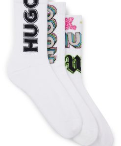 Hugo Boss Socks-Three-pack of short socks with logos-boss hugo