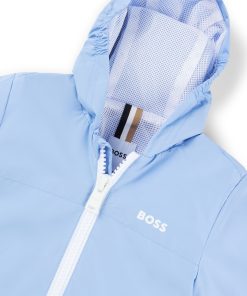 Hugo Boss-Kids’ hooded windbreaker jacket in water-repellent fabric-boss store near me