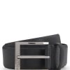 Hugo Boss Belts-Fine-grain leather belt with branded plaque buckle-hugoboss 4