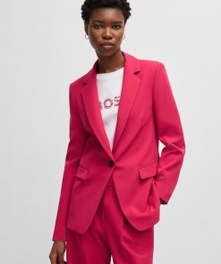 Hugo Boss Tailored Jackets-Fitted blazer in stretch fabric-hugo boss store near me