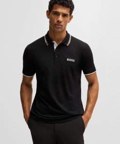 Hugo Boss Polo Shirts-Polo shirt with contrast logos-boss near me