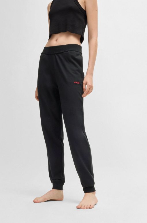 Hugo Boss-Relaxed-fit tracksuit bottoms with printed logo-hugoboss