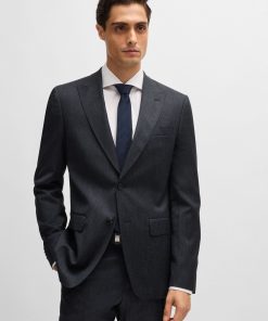 Hugo Boss Suits-Slim-fit suit in micro-patterned wool-boss hugo