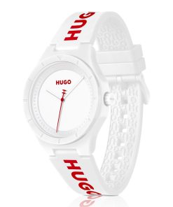 Hugo Boss Watches-Matte-white watch with branded silicone strap-boss hugo 2