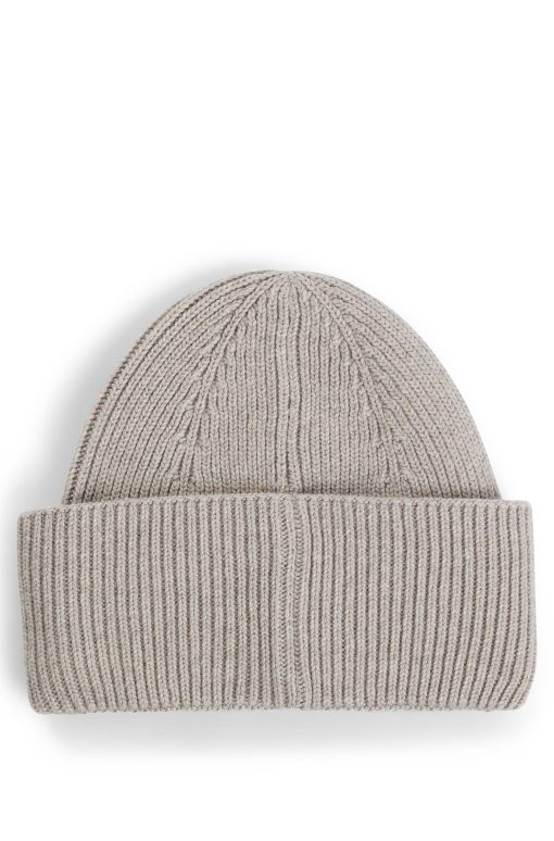 Hugo Boss Hats and Gloves-Ribbed beanie hat with signature-stripe trim-hugoboss - Image 2