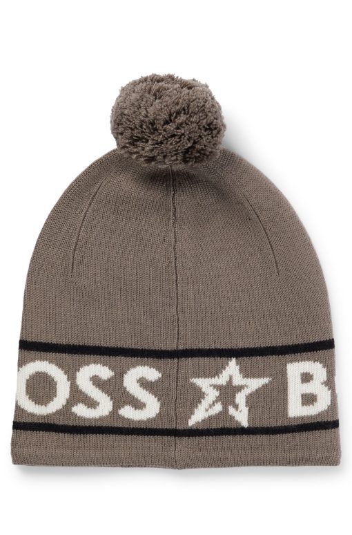 Hugo Boss-BOSS x Perfect Moment wool beanie hat with logo intarsia-boss store - Image 2