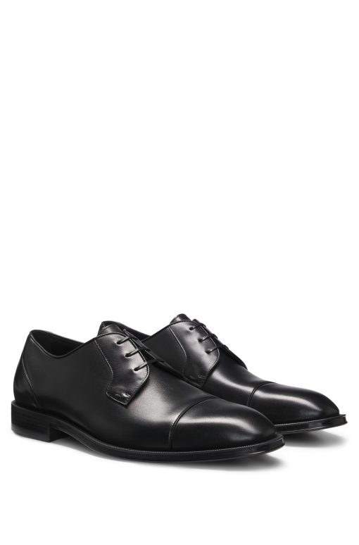 Hugo Boss Business Shoes-Cap-toe Derby shoes in leather-hugo boss store