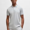 Hugo Boss Polo Shirts-Cotton-blend polo shirt with zip placket-hugo boss store near me 4