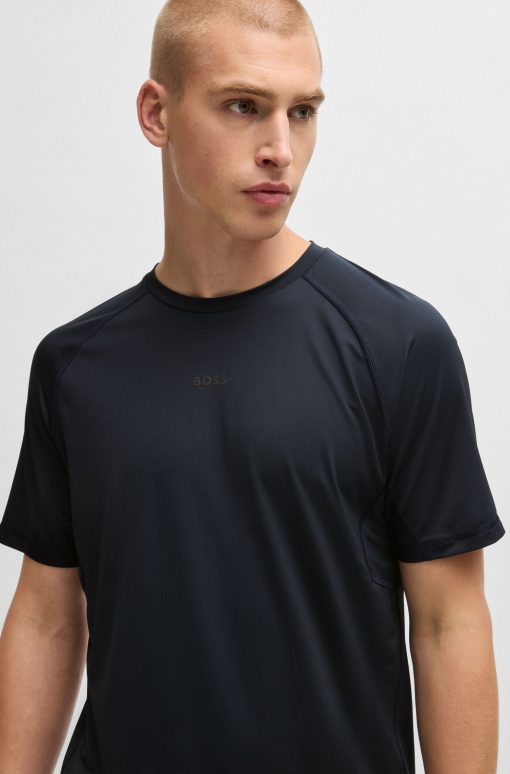 Hugo Boss T-Shirts-Active slim-fit T-shirt with decorative reflective details-hugo boss store near me - Image 2