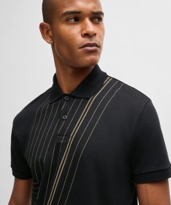 Hugo Boss Polo Shirts-Interlock-cotton polo shirt with fineline artwork-hugo boss near me 2