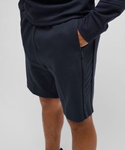 Hugo Boss Sweatshirts and Jogging Pants-Stretch-cotton shorts with embossed artwork-hugoboss 2