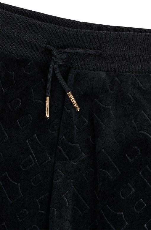 Hugo Boss-Kids' velvet trousers with embossed monogram detail-boss store near me - Image 2