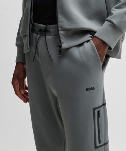 Hugo Boss Sweatshirts and Jogging Pants-Tracksuit bottoms with decorative reflective logo-boss outlet 2