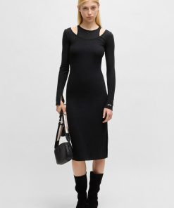 Hugo Boss Dresses-Two-in-one dress with layered effect-boss outlet 2