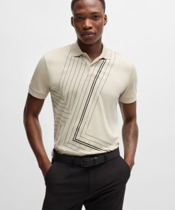 Hugo Boss Polo Shirts-Interlock-cotton polo shirt with fineline artwork-boss near me