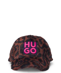 Hugo Boss-Kids’ stacked-logo cap in cheetah-patterned faux fur-hugo