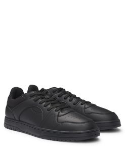 Hugo Boss Sneakers-Faux-leather lace-up trainers with logo details-hugo boss store near me