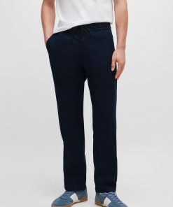 Hugo Boss Pants-Tapered-fit trousers in a linen blend-hugo boss outlet