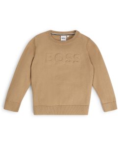 Hugo Boss-Kids’ sweater in cotton with embossed logo-boss store near me