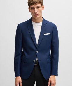 Hugo Boss Sport Coats-Slim-fit jacket in patterned wool-boss near me