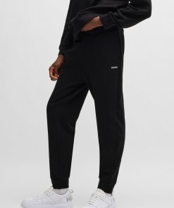 Hugo Boss Sweatshirts and Jogging Pants-Cotton-terry tracksuit bottoms with logo print-boss store