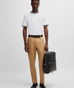 Hugo Boss-Relaxed-fit button-up trousers in stretch cotton-hugo boss store near me 2