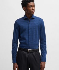 Hugo Boss Shirts-Casual-fit long-sleeved shirt in cotton dobby-boss hugo