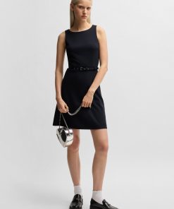 Hugo Boss Dresses-A-line dress with buckled belt-hugo boss near me