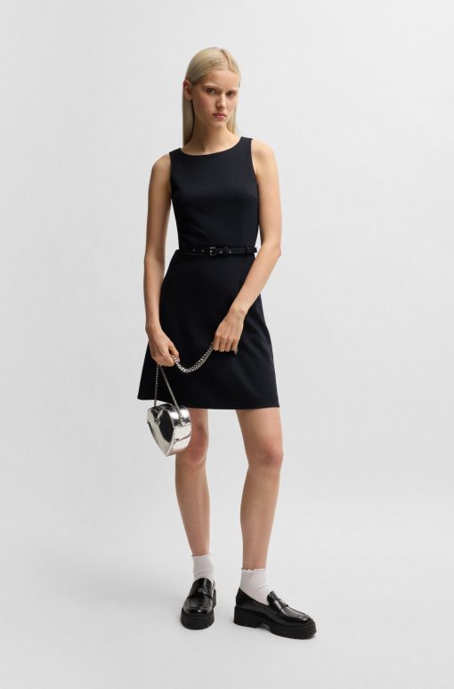 Hugo Boss Dresses-A-line dress with buckled belt-hugo boss near me