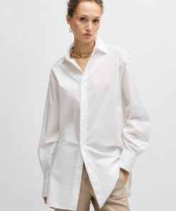 Hugo Boss Blouses-Regular-fit blouse in cotton with Double B monogram-boss store