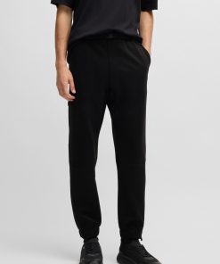 Hugo Boss Sweatshirts and Jogging Pants-Bonded-fleece tracksuit bottoms with logo detail-hugo