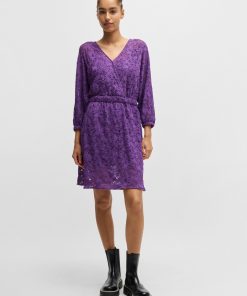 Hugo Boss Dresses-Macramé-lace dress with elasticated waistband-hugo boss outlet 2