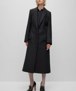 Hugo Boss Jackets and Coats-Wool-blend tailored coat with back zip detail-hugo boss store near me